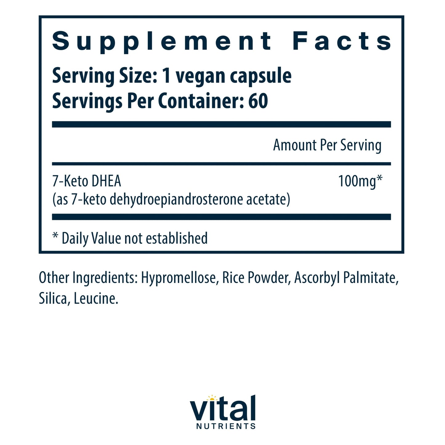 7-Keto DHEA 100mg(Vital Nutrition) - HAPIVERI