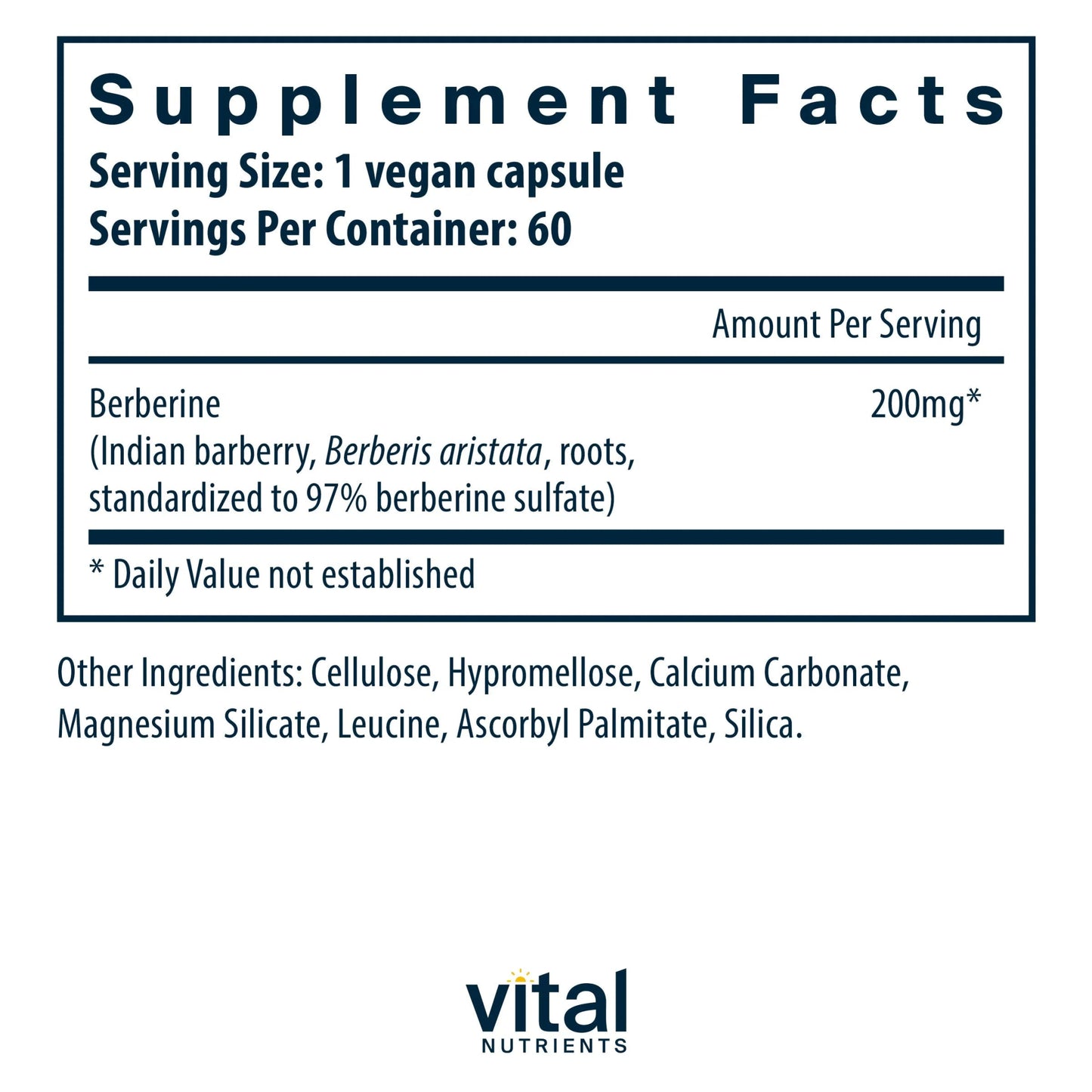 Berberine 200mg(Vital Nutrition) - HAPIVERI
