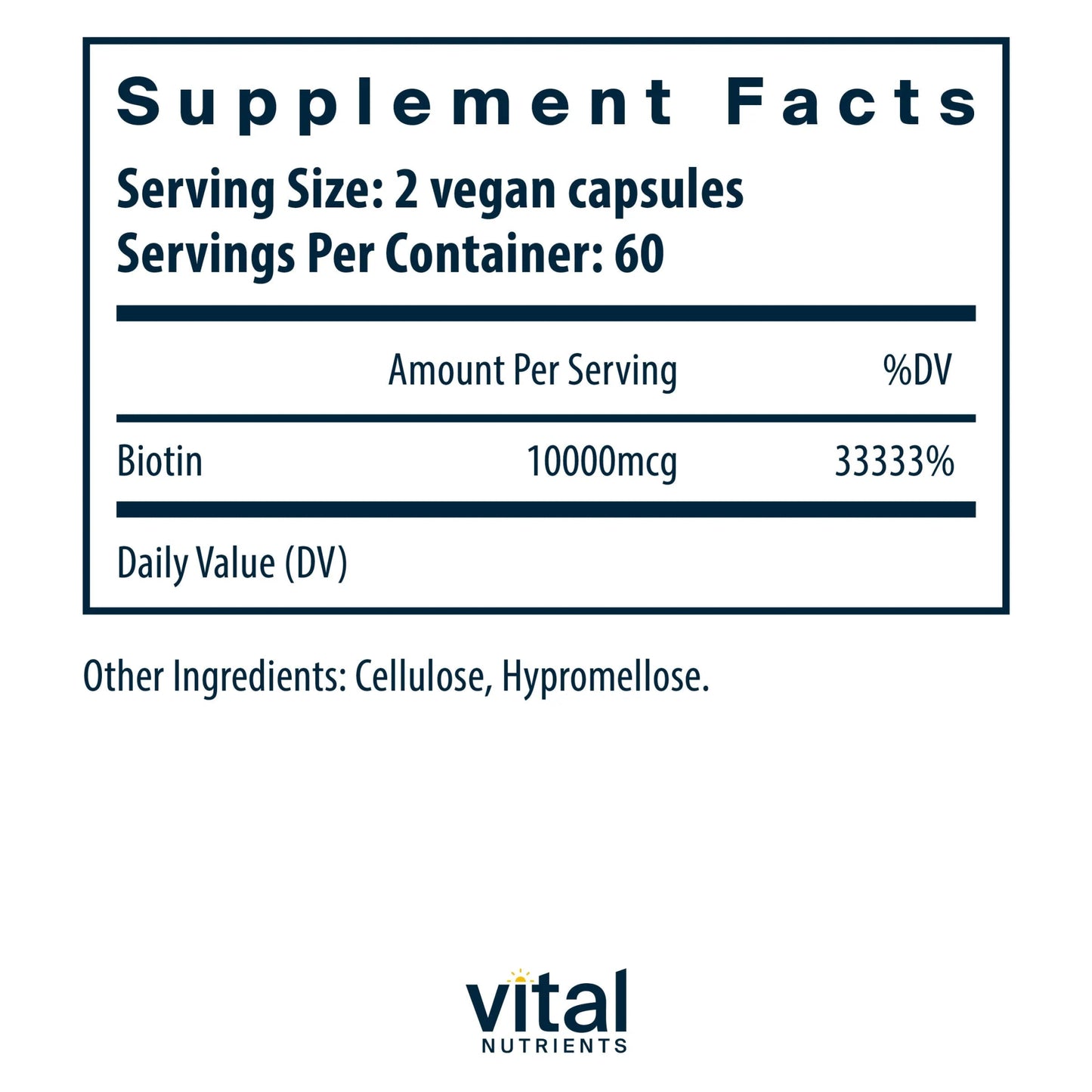 Biotin 10mg (Vital Nutrition) - HAPIVERI
