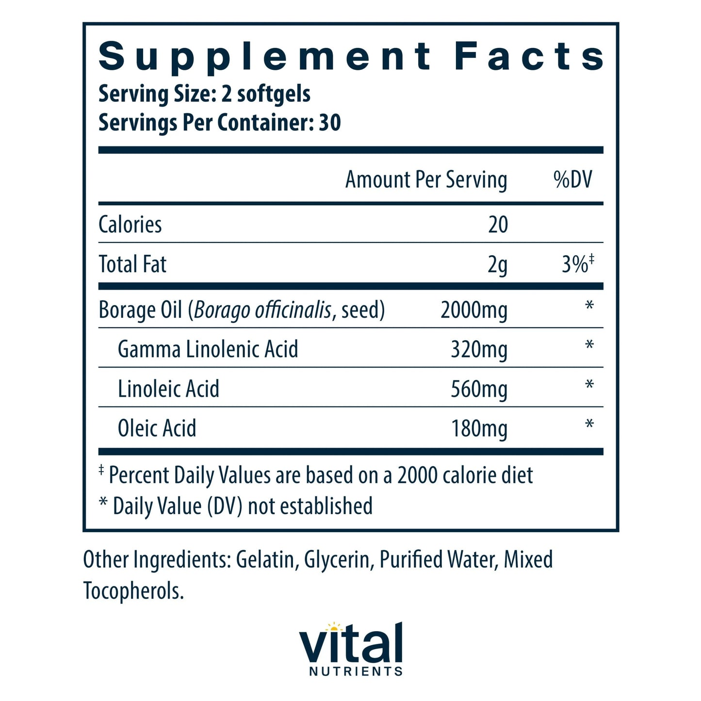 Borage Oil(Vital Nutrition) - HAPIVERI