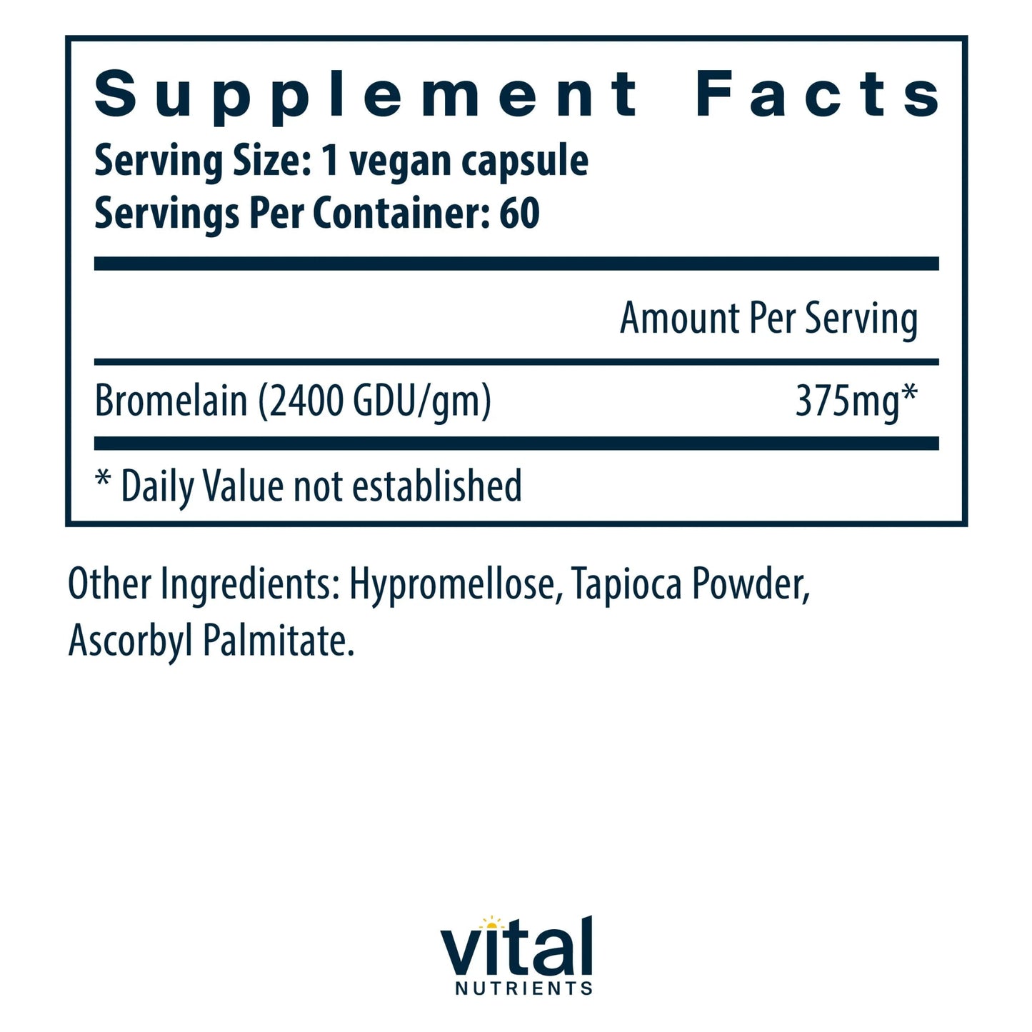 Bromelain High Potency 2400GDU 375mg(Vital Nutrition) - HAPIVERI