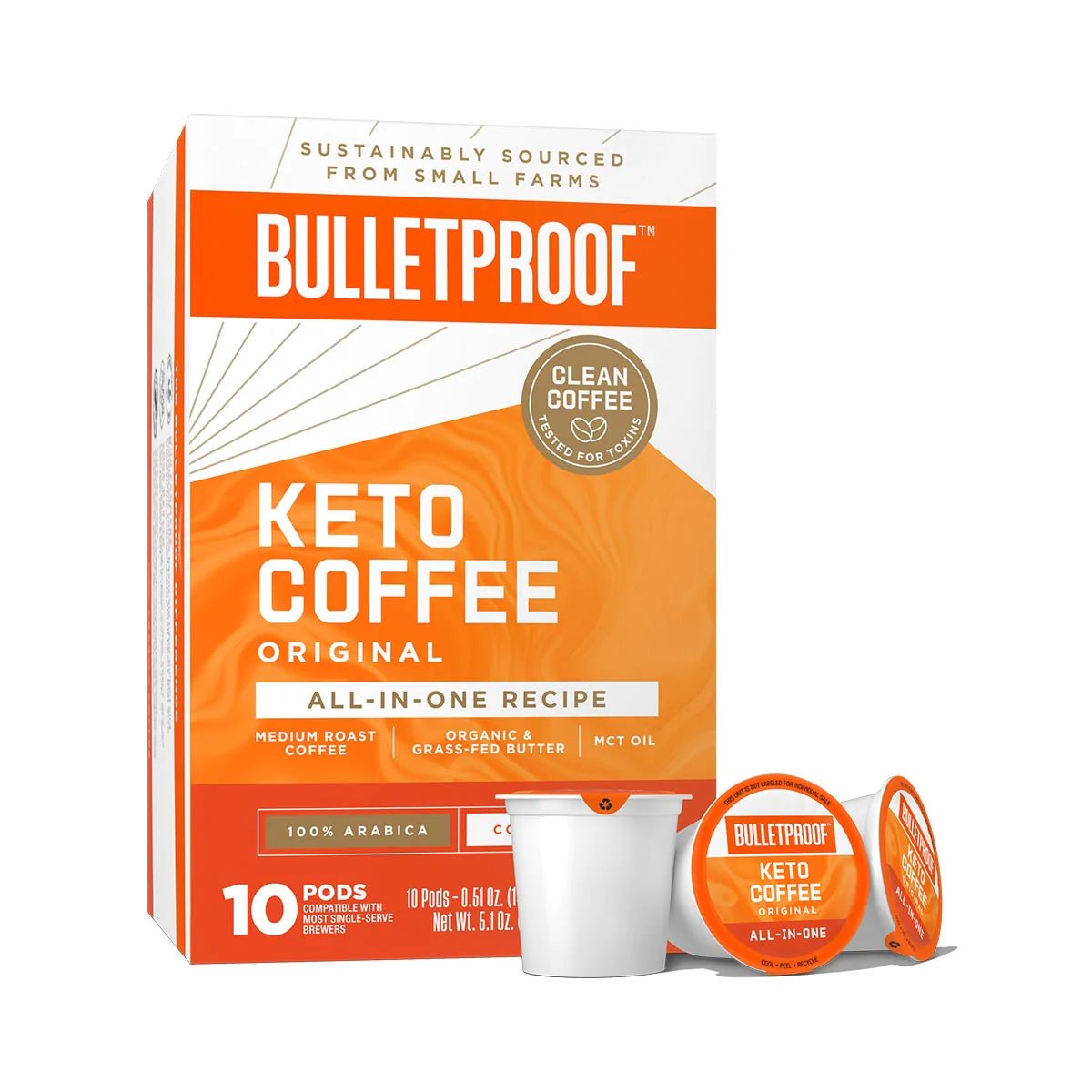 Bulletproof コーヒーポッド ケト・コーヒー24ポッド入り オールインワン・レシピ オリジナル ミディアムロースト KETO COFFEE  PODS ALL-IN-ONE RECIPE, ORIGINAL, MEDIUM ROAST