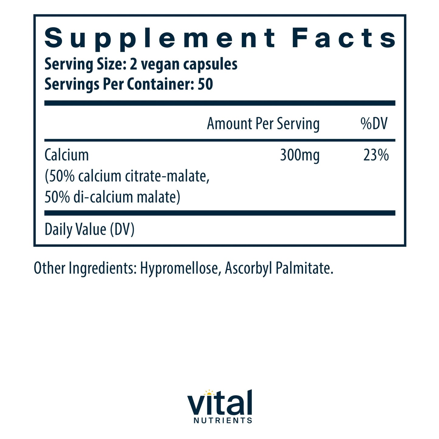 Calcium (Citrate/Malate) 150mg(Vital Nutrition) - HAPIVERI