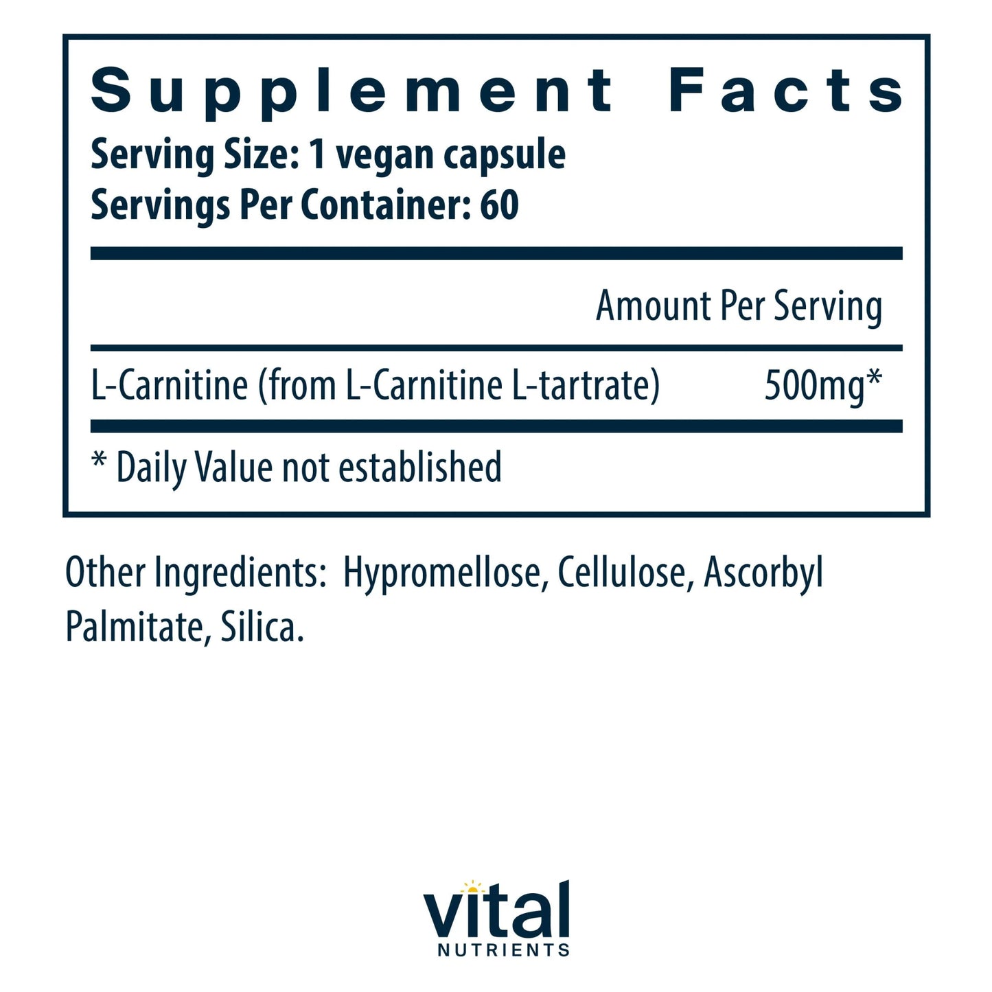 Carnitine 500mg(Vital Nutrition) - HAPIVERI