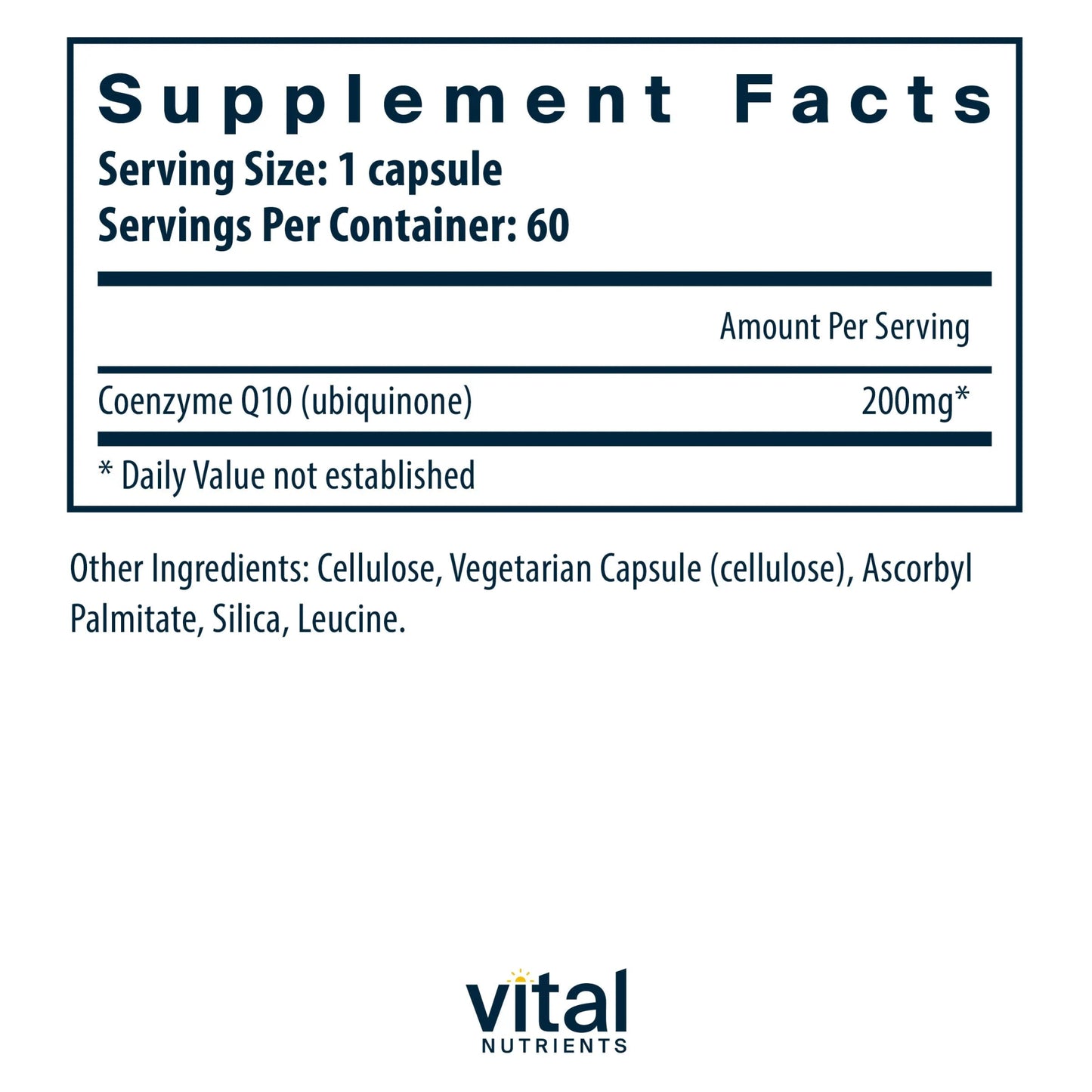 CoEnzyme Q10 200mg(Vital Nutrition) - HAPIVERI