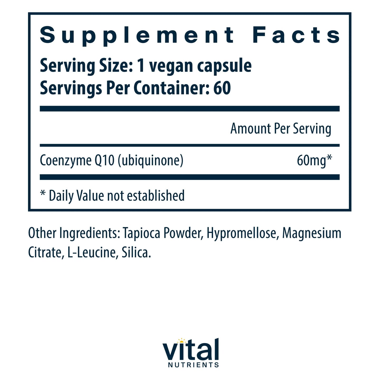 CoEnzyme Q10 60mg(Vital Nutrition) - HAPIVERI
