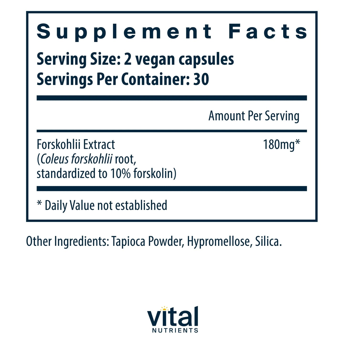 Coleus Forskohlii 10% - 90mg (Vital Nutrition) - HAPIVERI