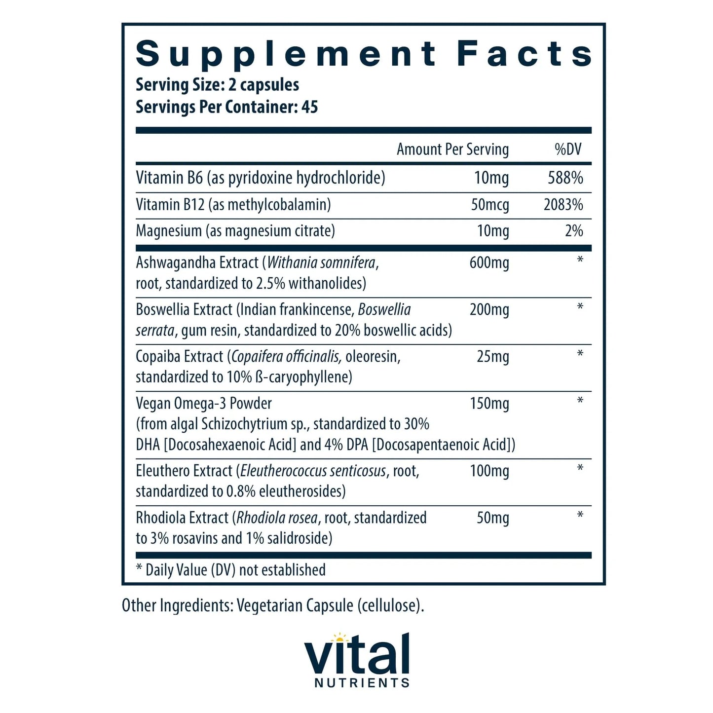 Cortisol Balance (Vital Nutrition) - HAPIVERI