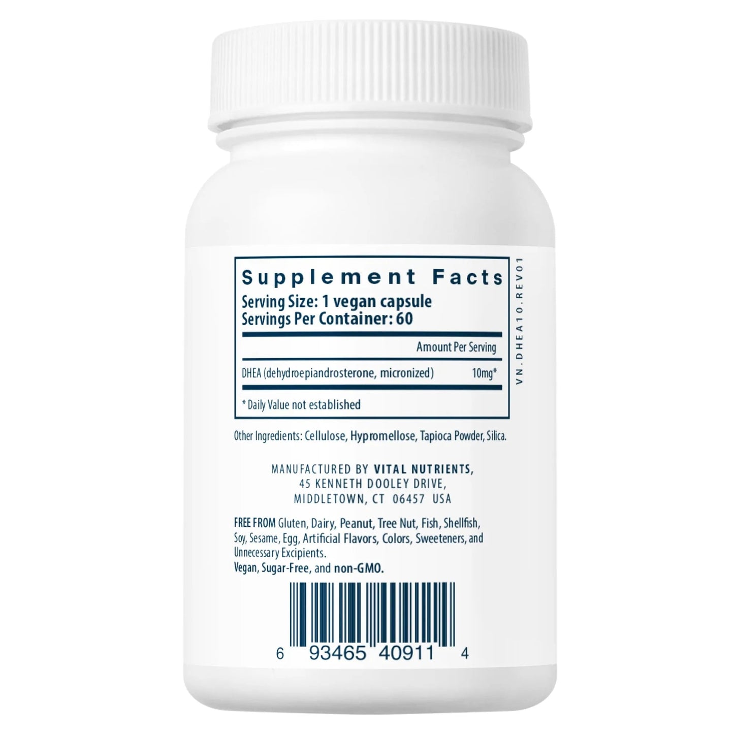 DHEA (Micronized) 10mg (Vital Nutrition) - HAPIVERI