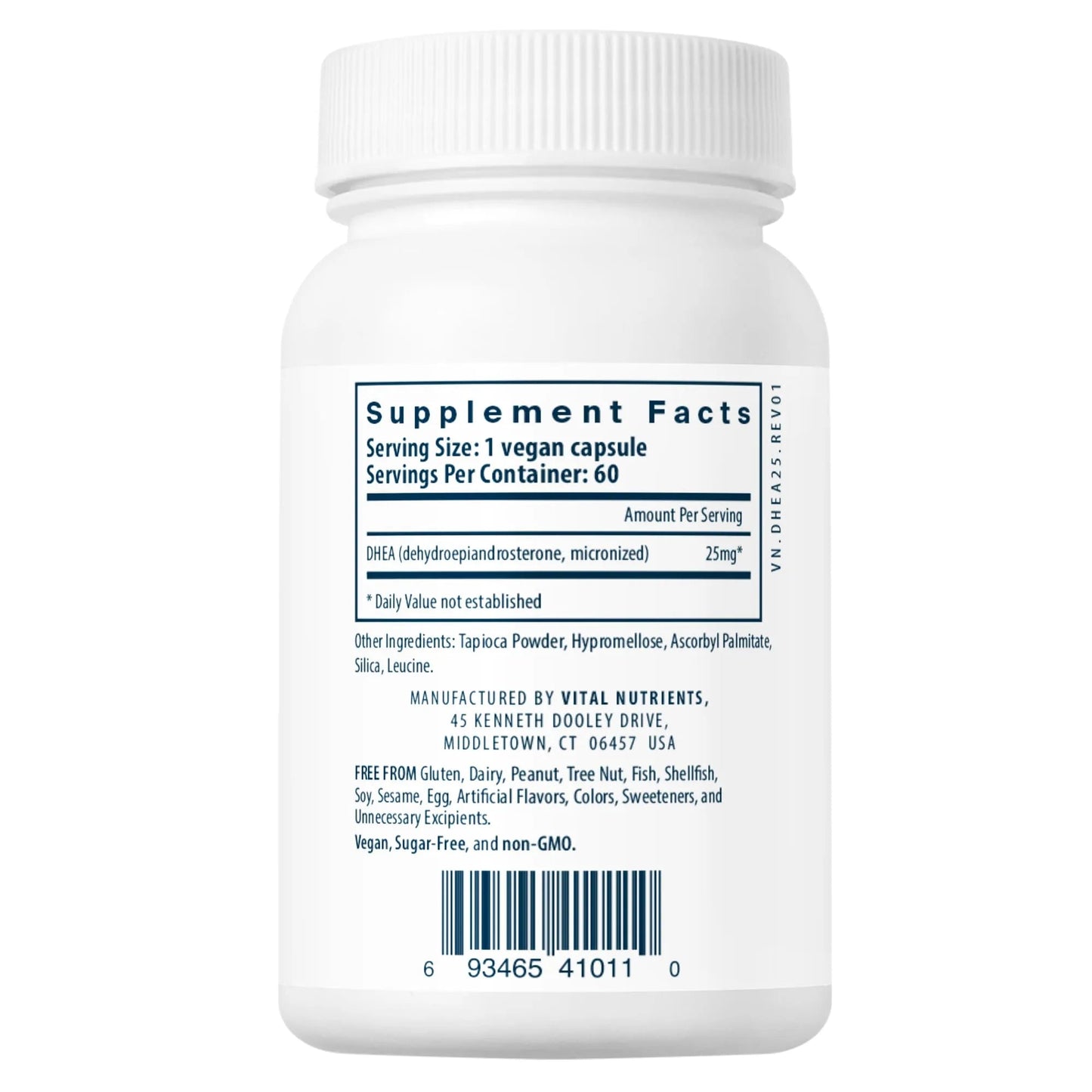 DHEA (Micronized) 25mg (Vital Nutrition) - HAPIVERI