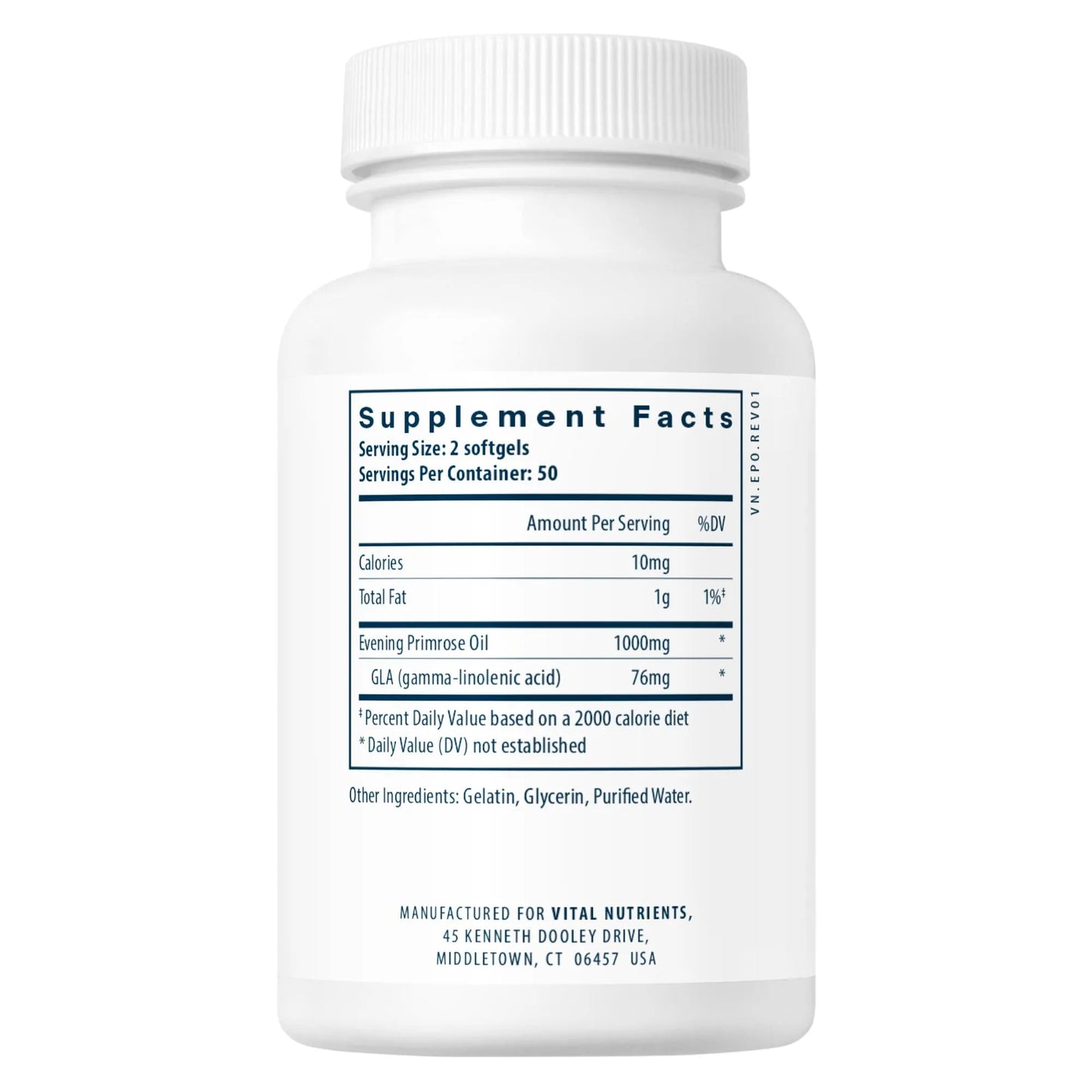 Evening Primrose Oil 1000 - GLA 90mg (Vital Nutrition) - HAPIVERI