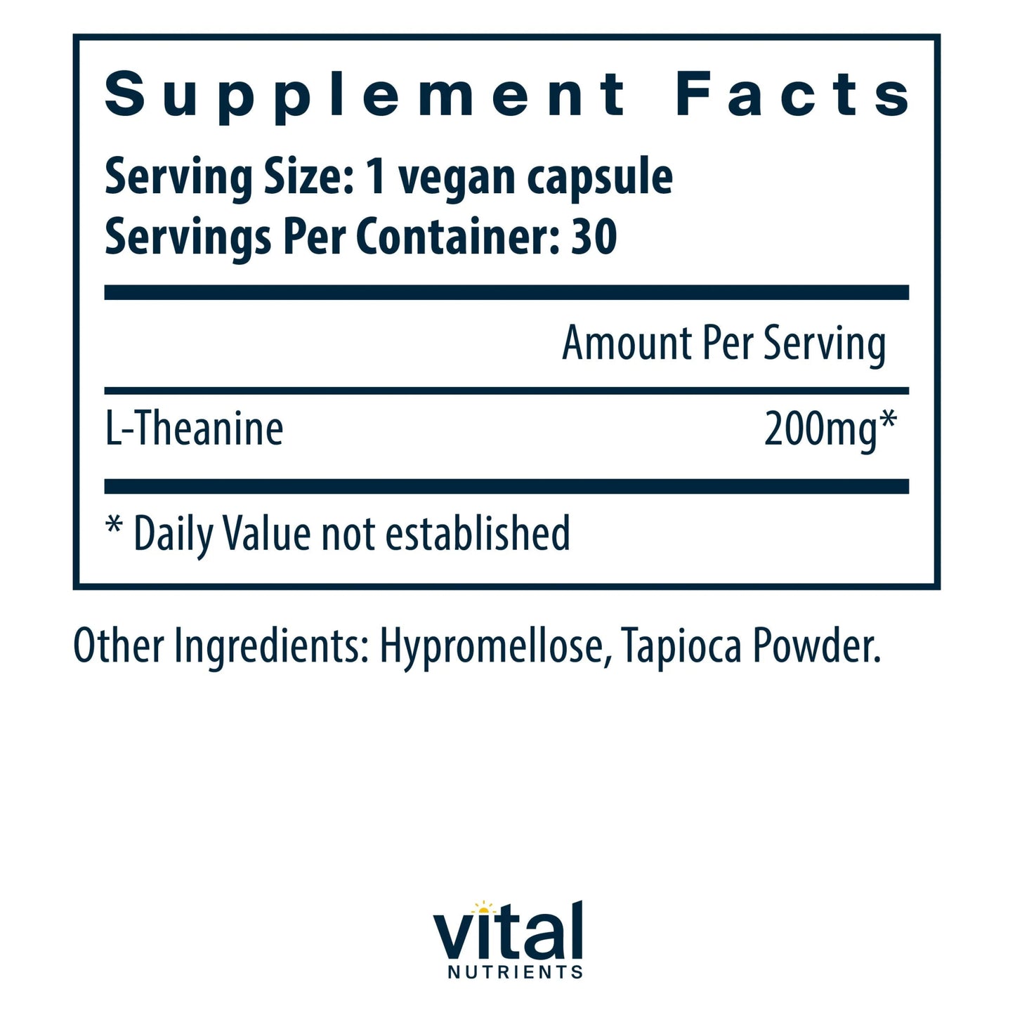 L-Theanine 200 mg(Vital Nutrition) - HAPIVERI