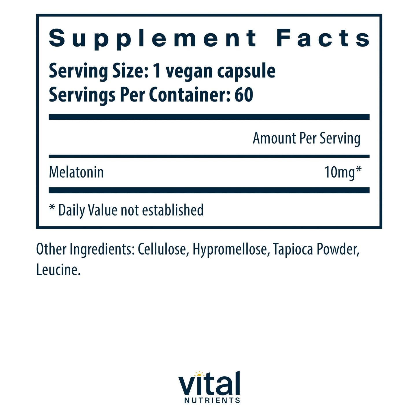 Melatonin 10mg(Vital Nutrition) - HAPIVERI