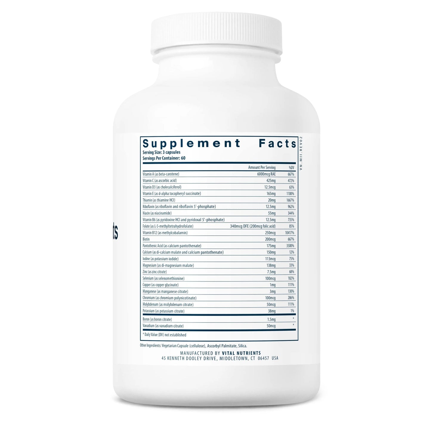Multi-Nutrients 2 Citrate/Malate Formula (with Copper & without Iron)(Vital Nutrition) - HAPIVERI