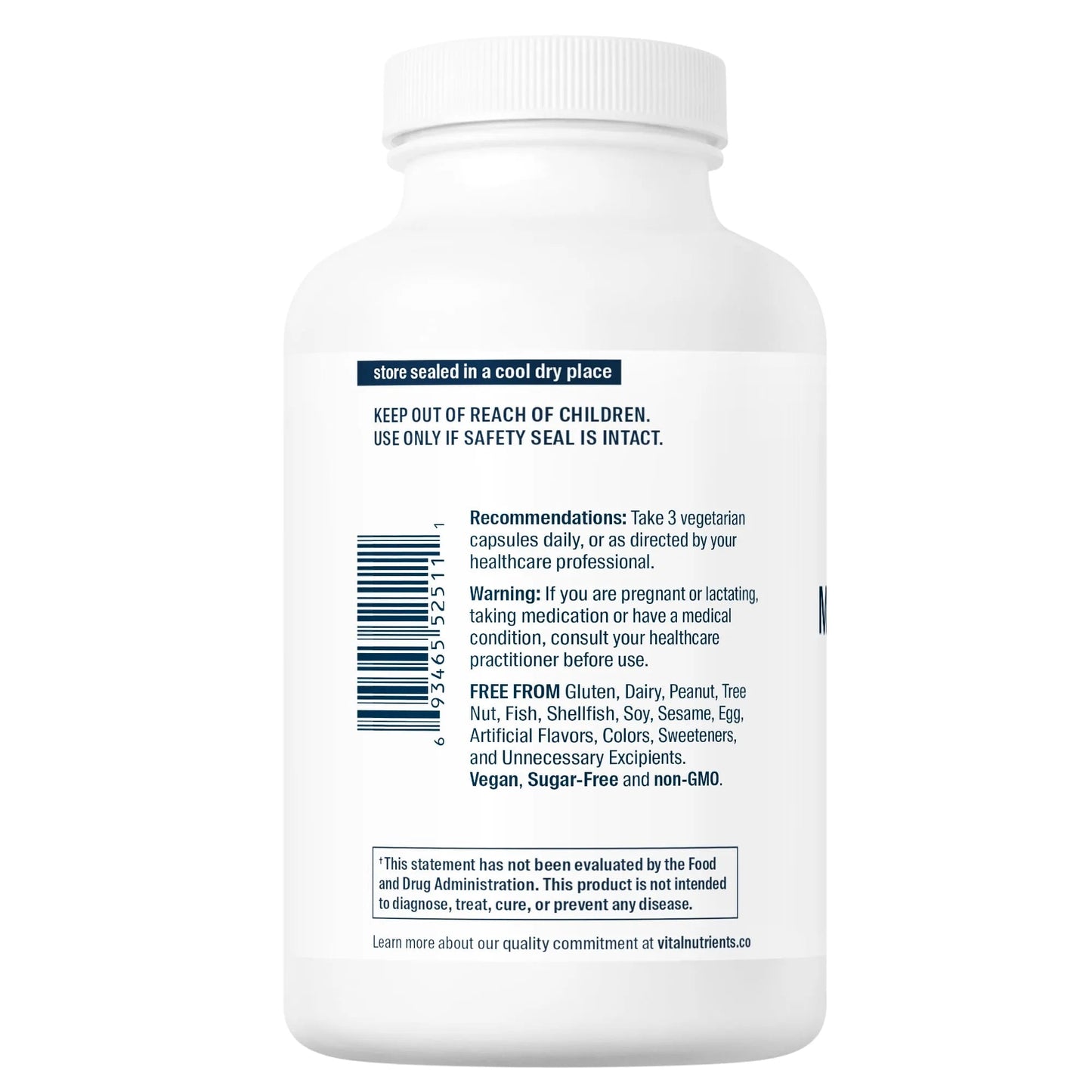 Multi-Nutrients 3 Citrate/Malate Formula (Without Copper & Without Iron)(Vital Nutrition) - HAPIVERI