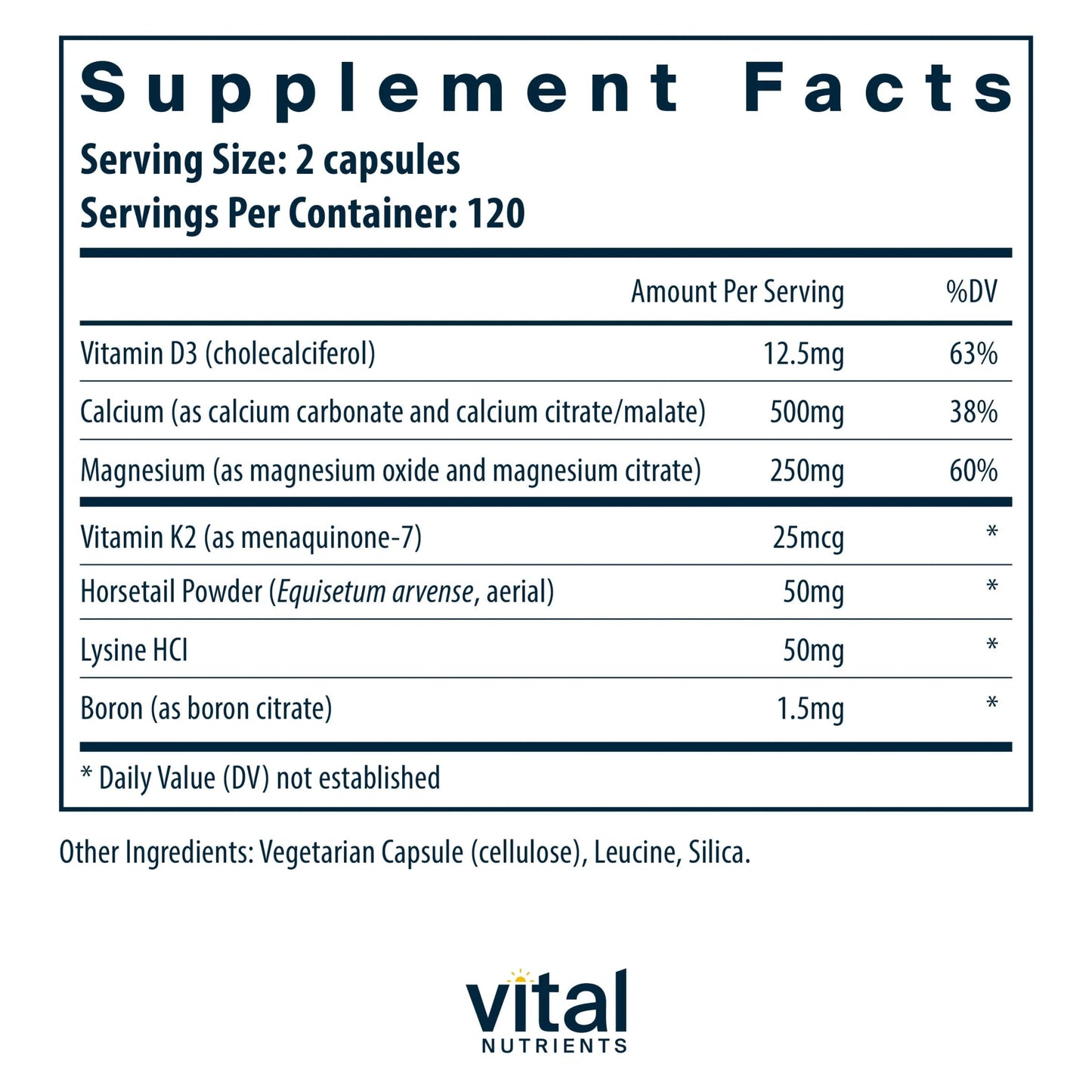 Osteo-Nutrients II (with Vitamin K2-7) (Vital Nutrition) - HAPIVERI