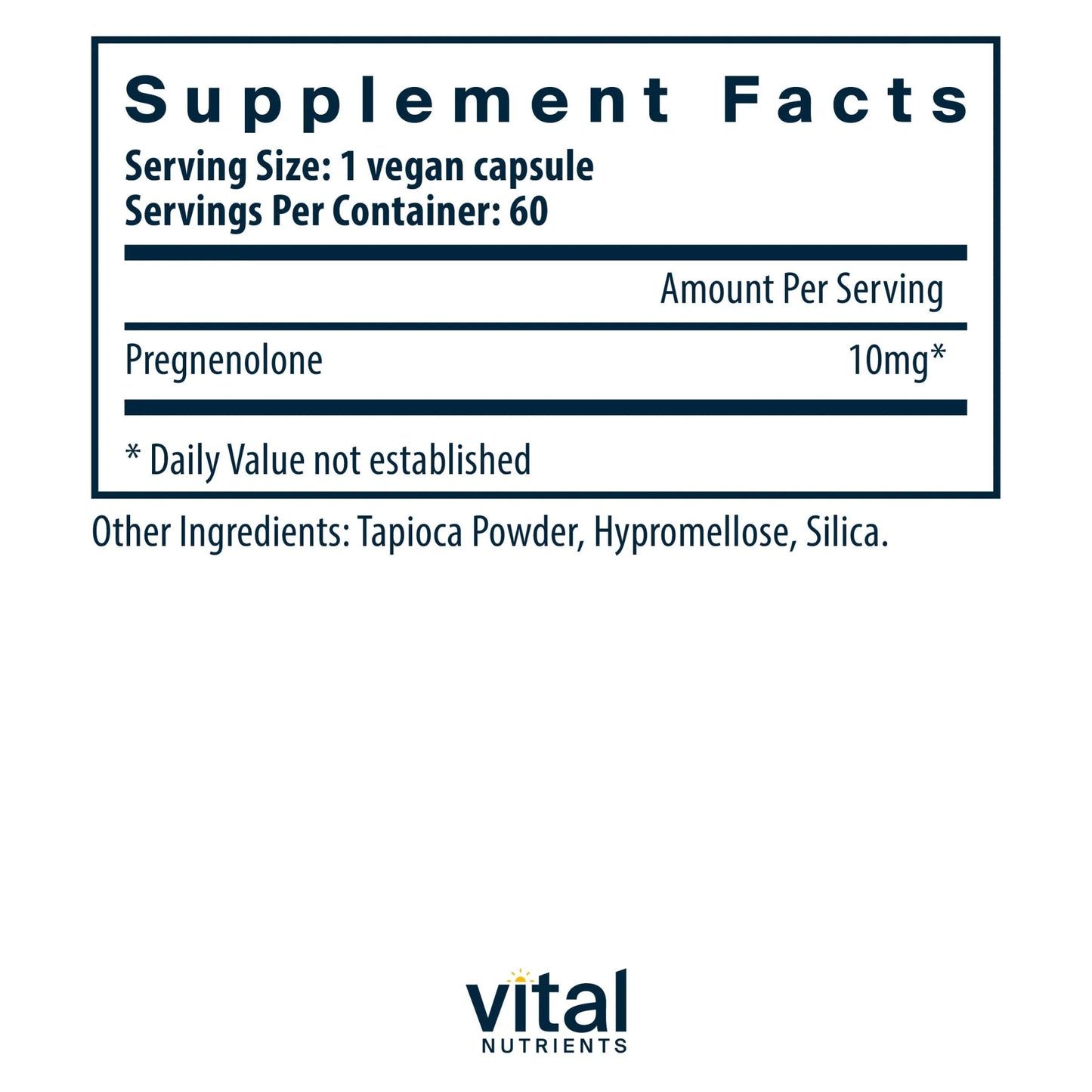 Pregnenolone 10mg(Vital Nutrition) - HAPIVERI