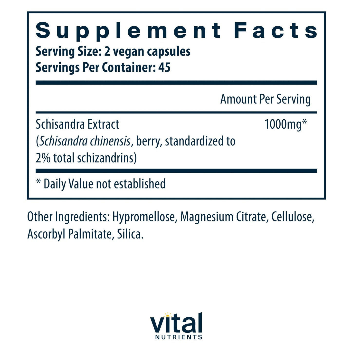 Schisandra Extract 1000mg (Vital Nutrition) - HAPIVERI