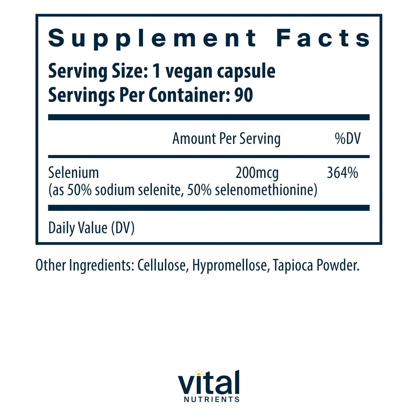 Selenium 200mcg(Vital Nutrition) - HAPIVERI