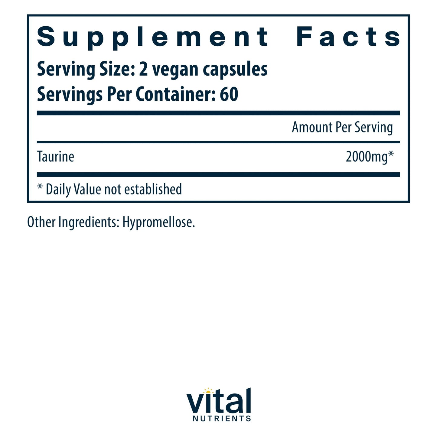 Taurine 1000mg(Vital Nutrition) - HAPIVERI