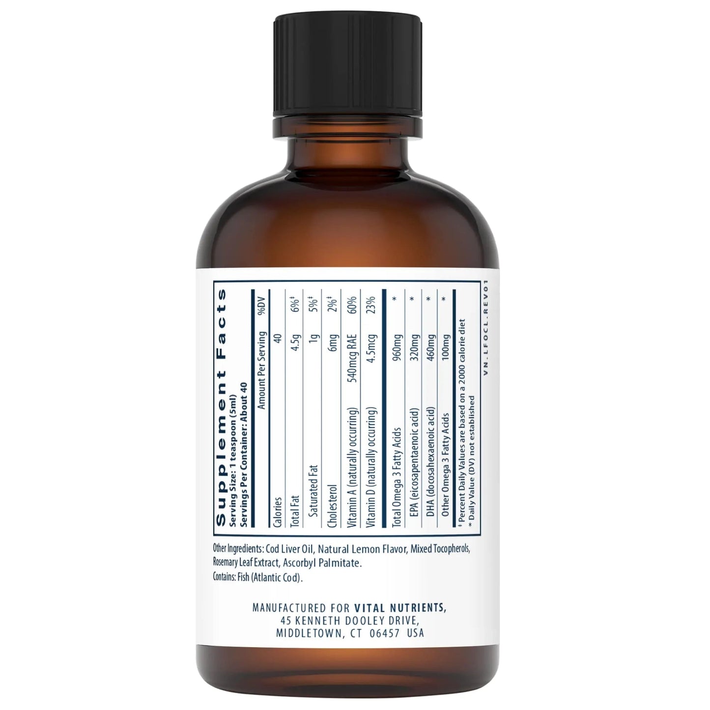 Ultra Pure® Cod Liver Oil 1025 Pharmaceutical Grade(Vital Nutrition) - HAPIVERI