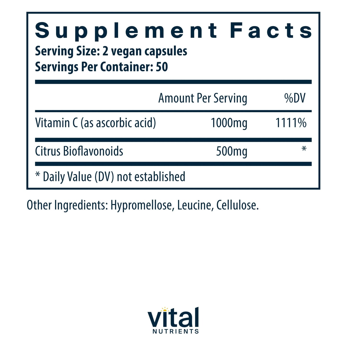 Vitamin C with Bioflavonoids (Vital Nutrition) - HAPIVERI