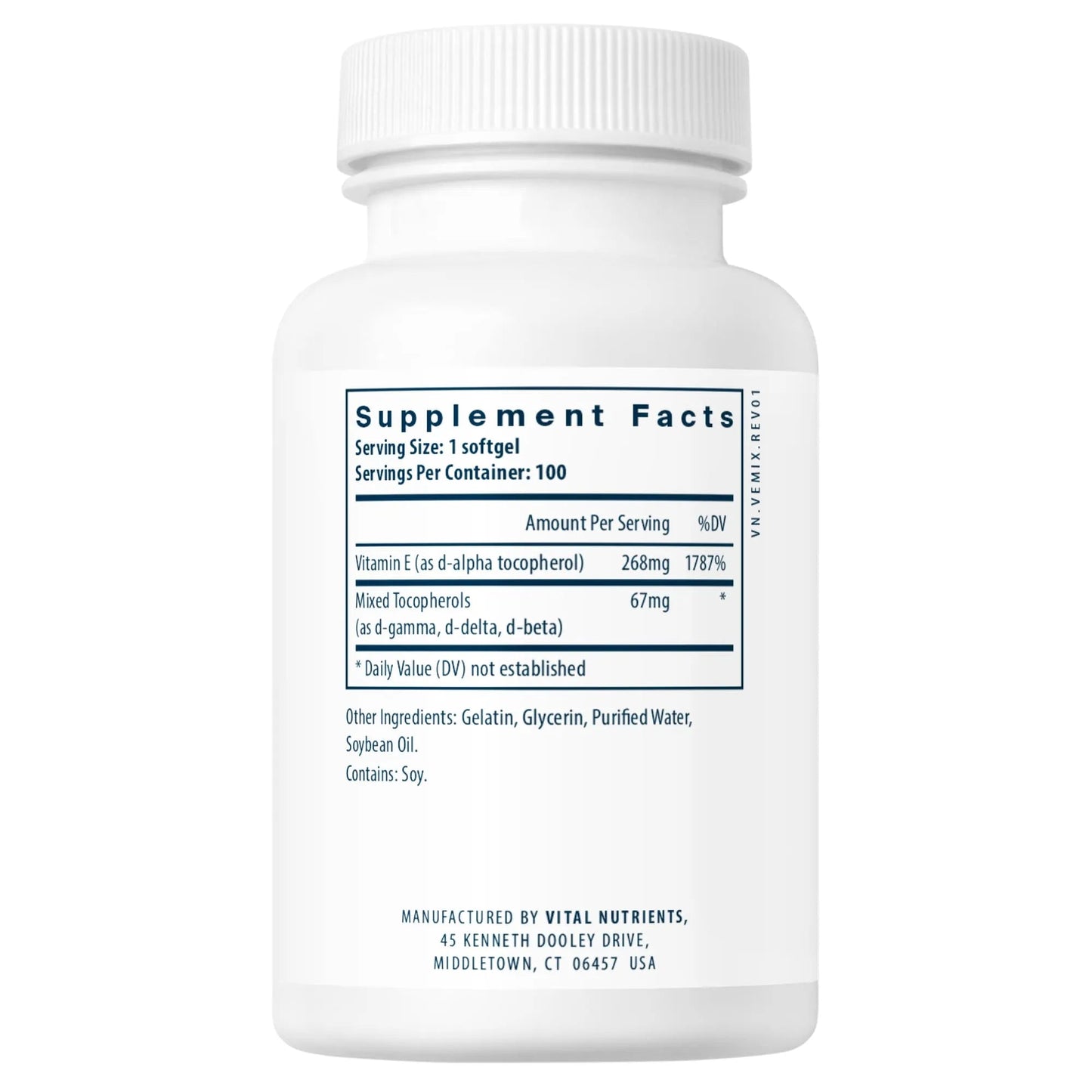 Vitamin E 400 (with mixed tocopherols)(Vital Nutrition) - HAPIVERI