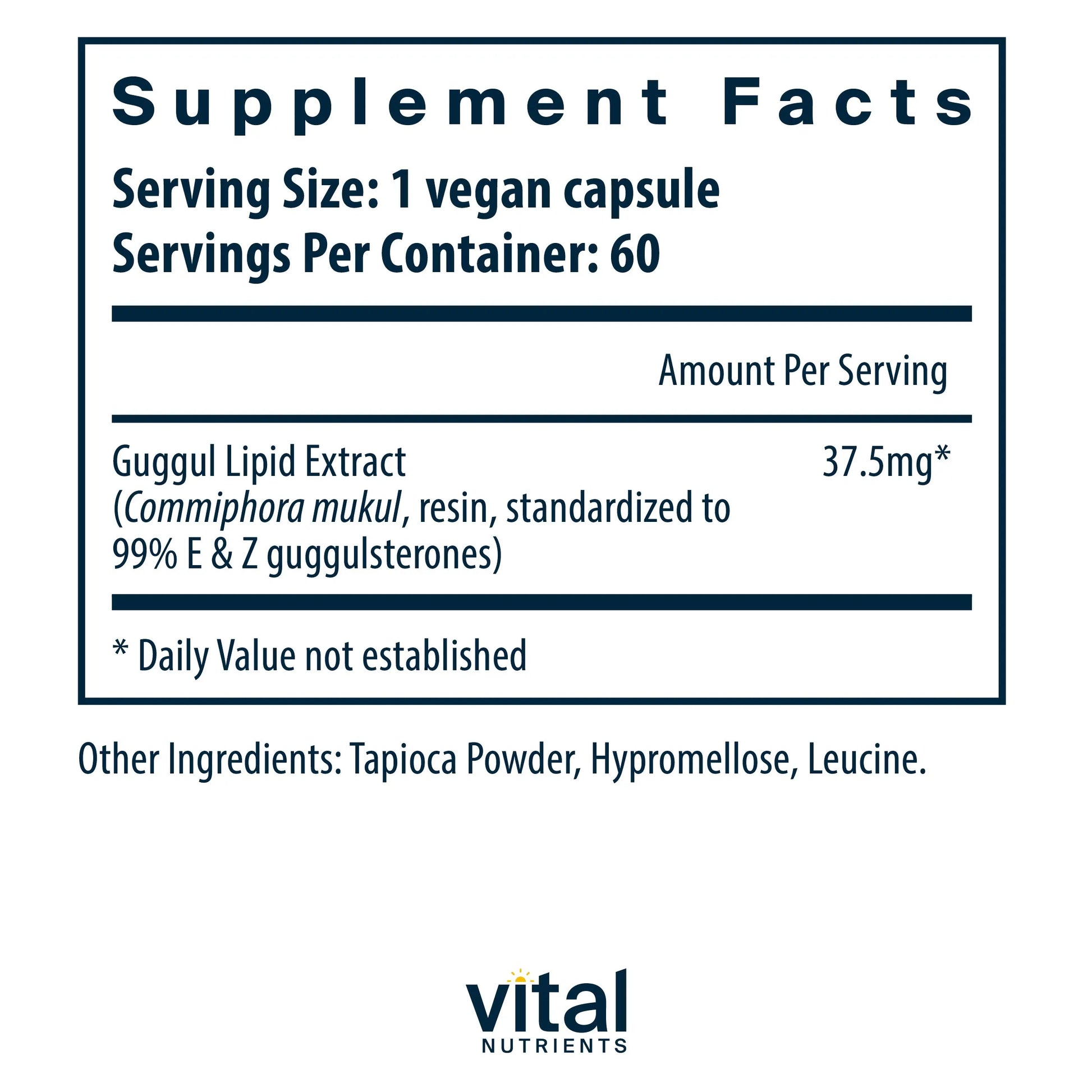 Guggul E & Z 99% Standardized Extract(Vital Nutrition) - HAPIVERI