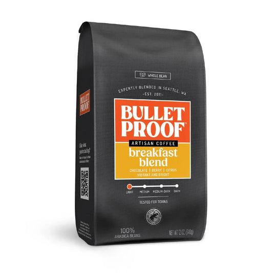 Bulletproof ブレックファストブレンド ライトロースト 340g WHOLE BEAN COFFEE BREAKFAST BLEND, LIGHT ROAST - HAPIVERI