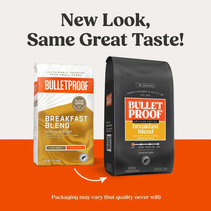 Bulletproof ブレックファストブレンド ライトロースト 340g WHOLE BEAN COFFEE BREAKFAST BLEND, LIGHT ROAST - HAPIVERI