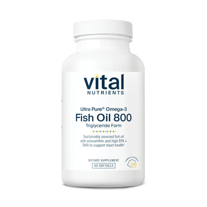 Ultra Pure® Fish Oil 800 Triglyceride Form Pharmaceutical Grade(Vital Nutrition) - HAPIVERI