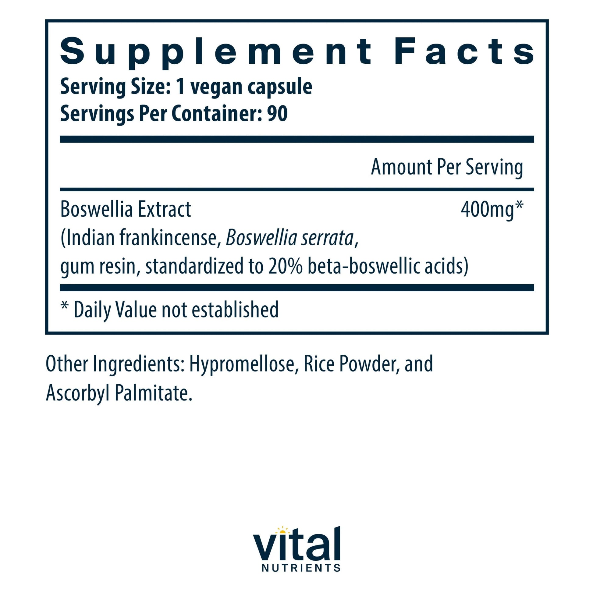Boswellia Extract 400mg(Vital Nutrition) - HAPIVERI