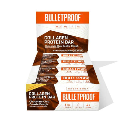 Bulletproof コラーゲン・プロテイン・バー チョコチップクッキードウ 12パック - HAPIVERI