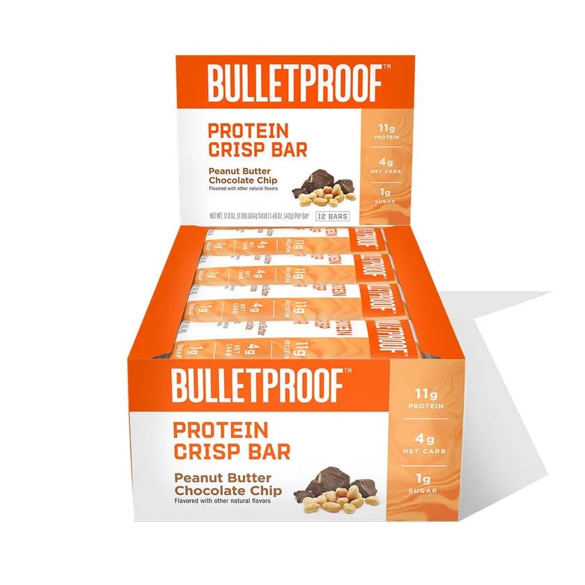 Bulletproof プロテインクリスプバー ピーナッツバターチョコレートチップ 12パック - HAPIVERI
