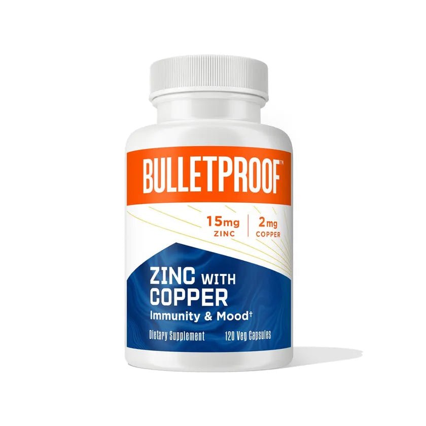 Bulletproof 120 COUNT ZINC WITH COPPER IMMUNITY & MOOD† - HAPIVERI