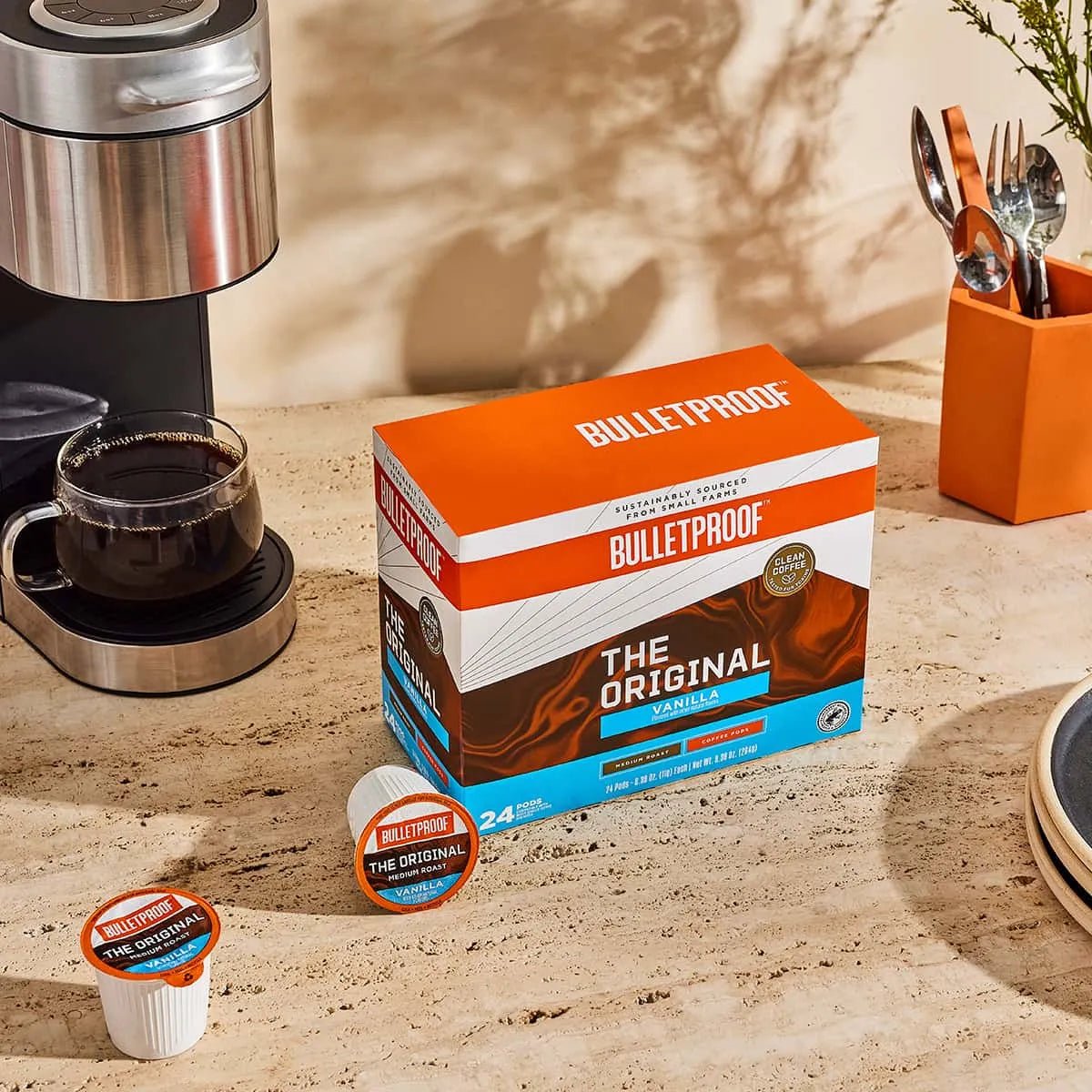 Bulletproof コーヒーポッド フレーバーコーヒー バニラ 24ポッド入り FLAVORED COFFEE PODS VANILLA - HAPIVERI