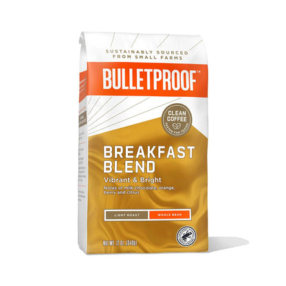 Bulletproof ブレックファストブレンド ライトロースト 340g WHOLE BEAN COFFEE BREAKFAST BLEND, LIGHT ROAST - HAPIVERI