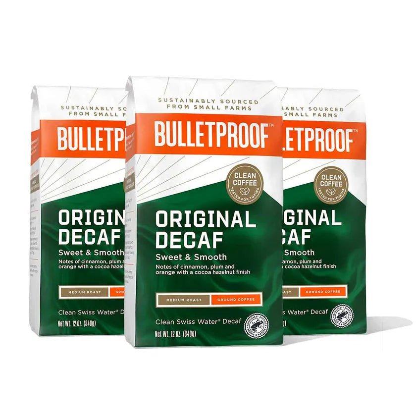 Bulletproof ザ・オリジナル デカフェ ミディアムロースト 粉340g×3パック GROUND COFFEE, THE ORIGINAL DECAF, MEDIUM ROAST - HAPIVERI