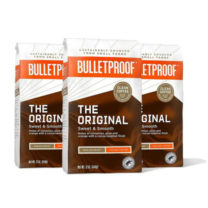 Bulletproof ザ・オリジナル ミディアムロースト 粉340g×3パック GROUND COFFEE, THE ORIGINAL, MEDIUM ROAST - HAPIVERI