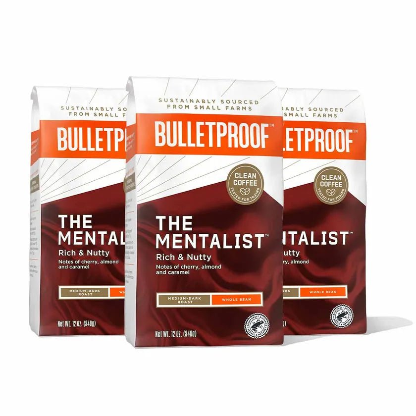 Bulletproof ザ・メンタリスト ミディアムダークロースト 豆340g×3パック WHOLE BEAN COFFEE, THE MENTALIST, MEDIUM-DARK ROAST - HAPIVERI