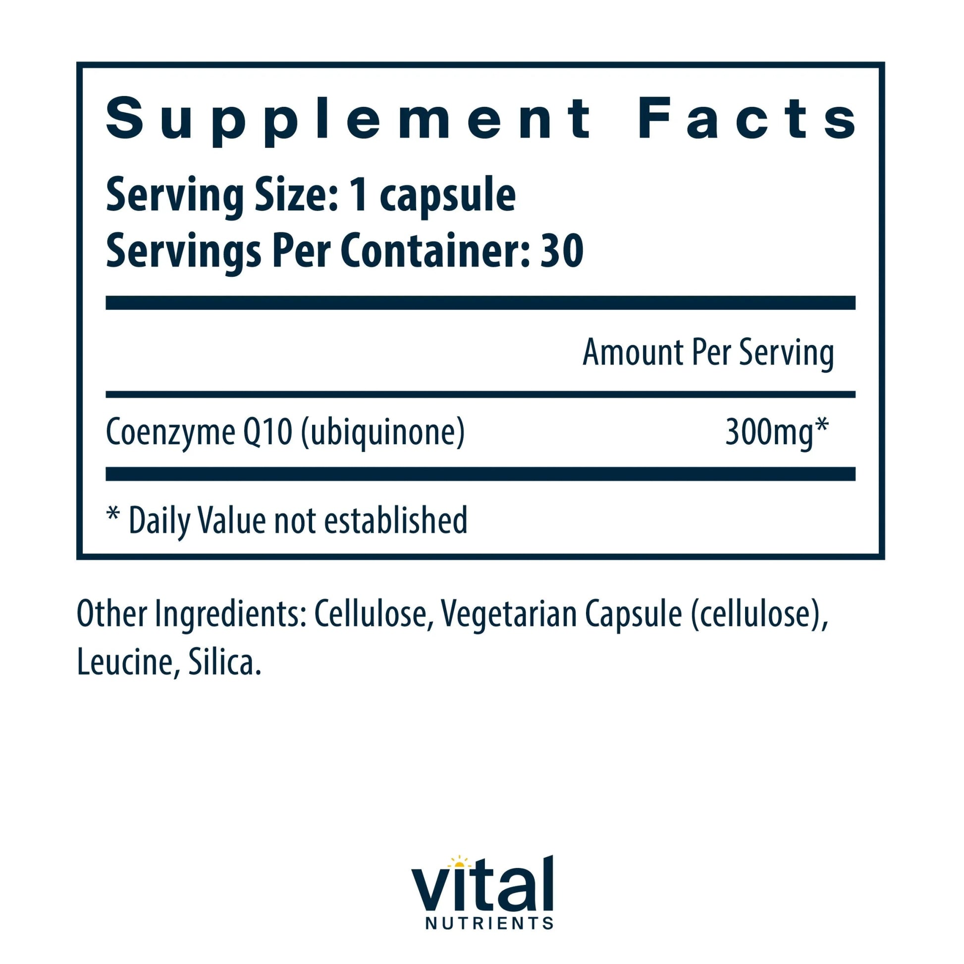CoEnzyme Q10 300mg(Vital Nutrition) - HAPIVERI
