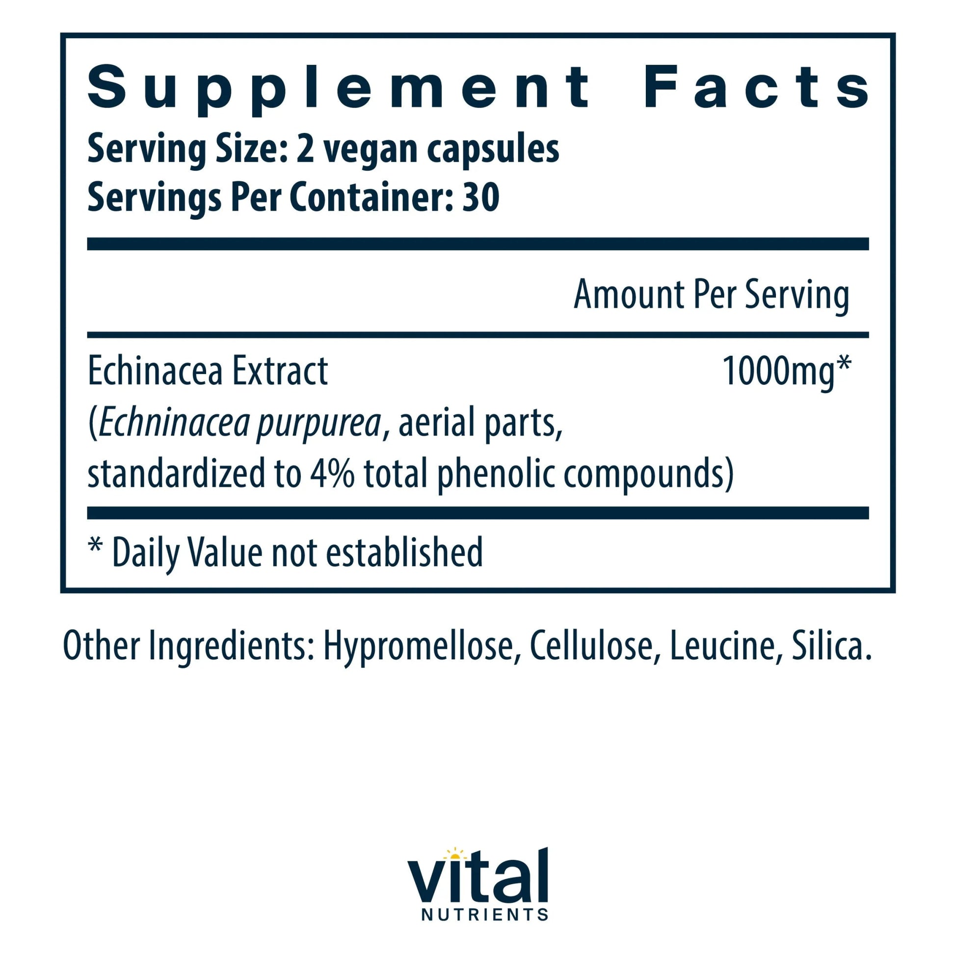 Echinacea Extract 1000mg (Vital Nutrition) - HAPIVERI