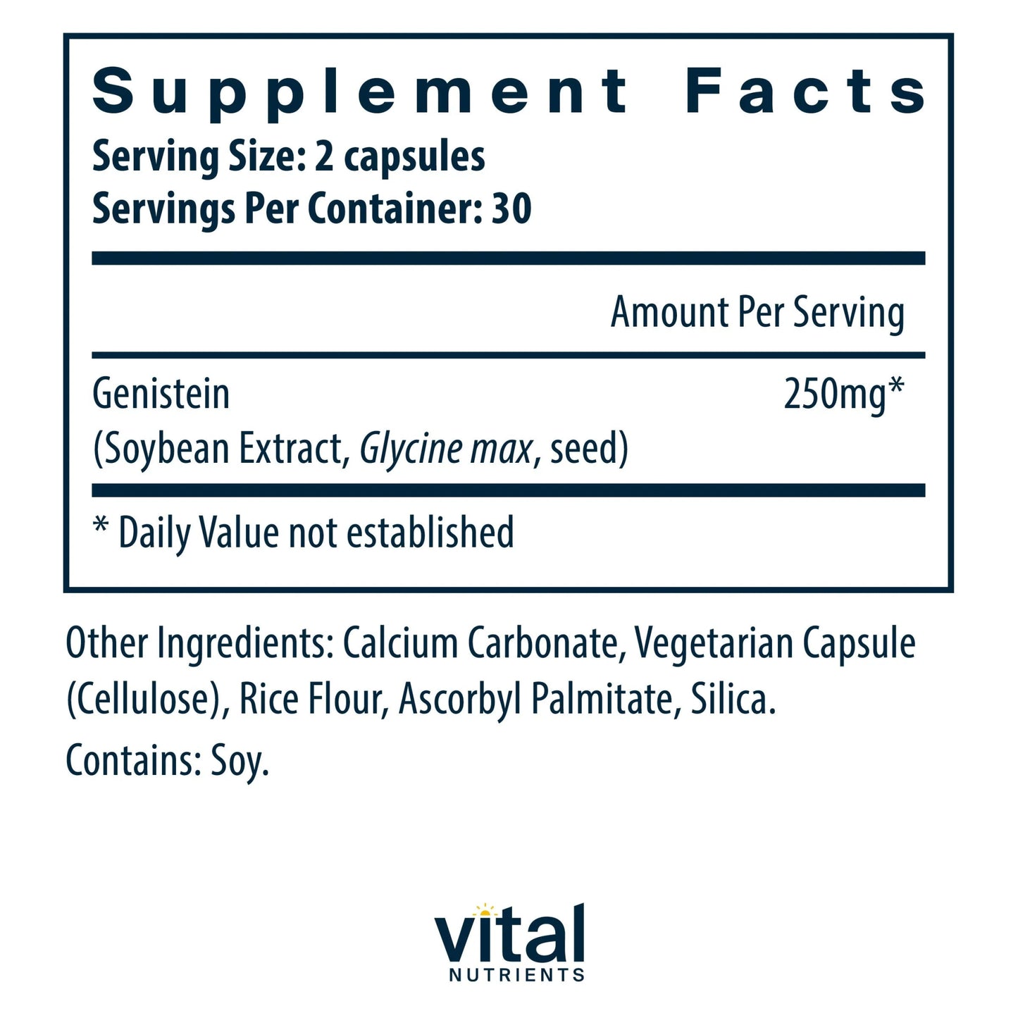 Genistein 125mg (Vital Nutrition) - HAPIVERI