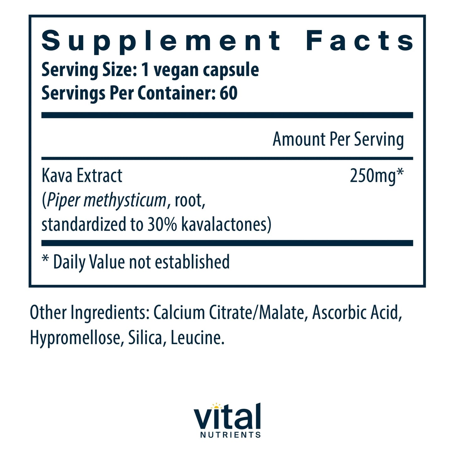 Kava Extract 250mg(Vital Nutrition) - HAPIVERI