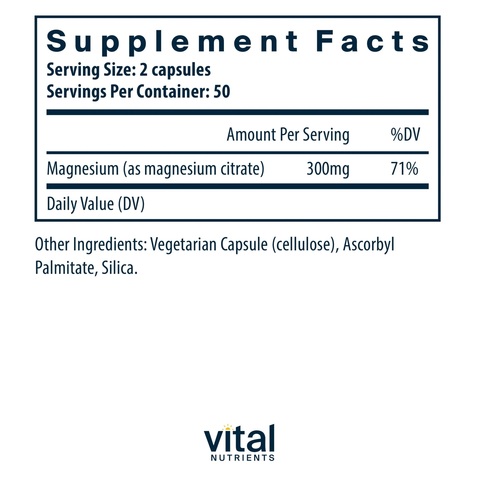 Magnesium (citrate) 150mg (Vital Nutrition) - HAPIVERI
