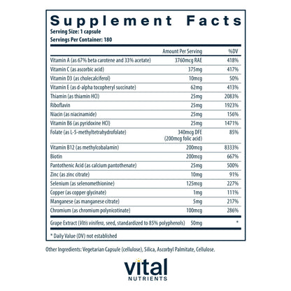 Minimal and Essential® ANTIOXIDANT AND MULTI-VITAMIN FORMULA (Vital Nutrition) - HAPIVERI