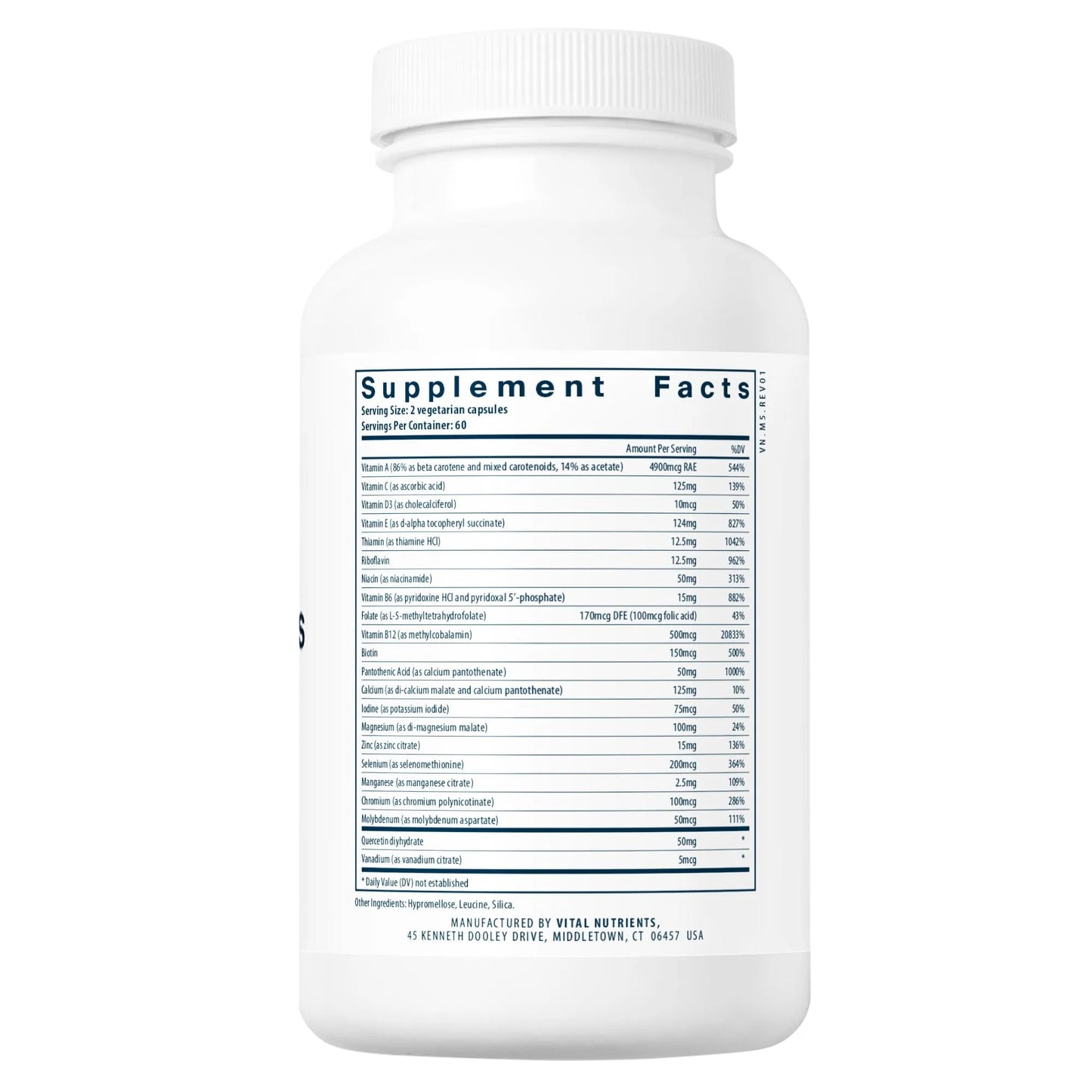 Multi-Nutrients 5 Ultra Antioxidant Formula (Boron, Copper, and Iron Free)(Vital Nutrition) - HAPIVERI