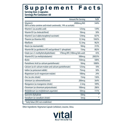 Multi-Nutrients 5 Ultra Antioxidant Formula (Boron, Copper, and Iron Free)(Vital Nutrition) - HAPIVERI