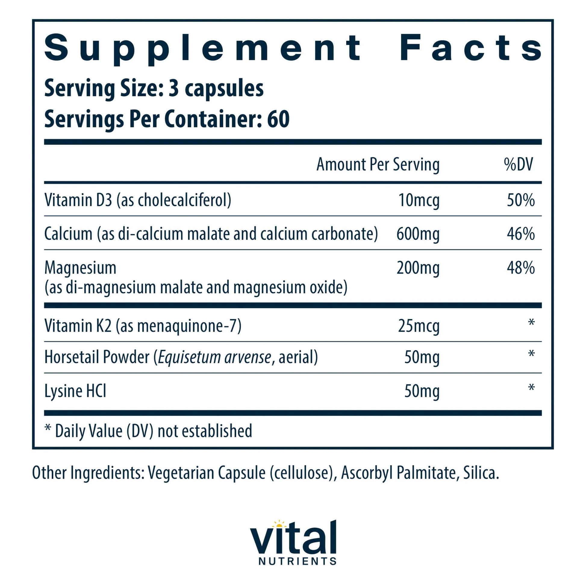 Osteo-Nutrients (with Vitamin K2-7)(Vital Nutrition) - HAPIVERI