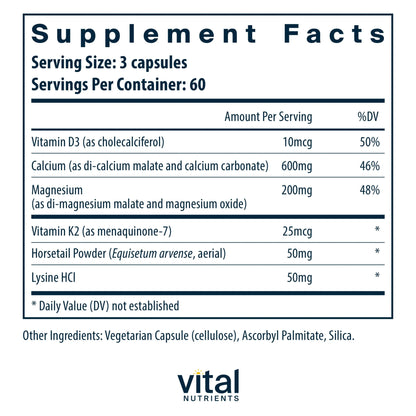 Osteo-Nutrients (with Vitamin K2-7)(Vital Nutrition) - HAPIVERI